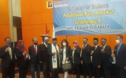64 Advokat Dilantik di Surabaya, Begini Pesan Ketua DPC Peradi