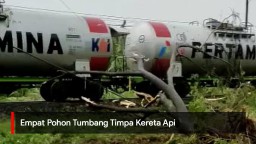 Video: Empat Pohon Tumbang Timpa Kereta Api