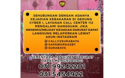Gedung Cyber Terbakar, Layanan Call Center 112 Surabaya Terdampak