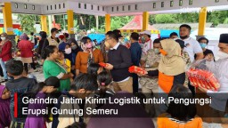Video: Gerindra Jatim Peduli Pengungsi Erupsi Gunung Semeru