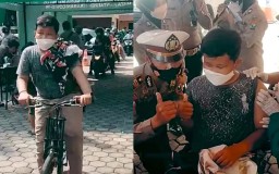 Aksi Bocah Yatim Piatu di Kota Probolinggo Kayuh Sepeda Demi Ikut Vaksin