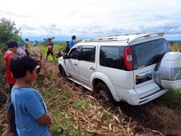 Geger Mobil Ford Everest Terparkir di Persawahan Desa Mrican Ponorogo