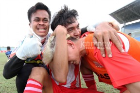 Foto: Euforia Pemain dan Ofisial Deltras Usai Lolos ke Liga 2