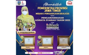 Wow! Jatim Borong 3 Penghargaan dalam Anugerah Adinata Syariah 2022