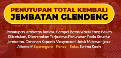 Jembatan Glendeng Akses Tuban-Bojonegoro Ditutup Total, Ini Jalur Alternatifnya