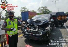 Kecelakaan Beruntun Terjadi di Tol Sidoarjo-Porong, Tiga Orang Terluka