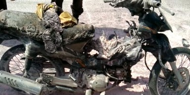 Motor Bebek Milik Warga Kediri Terbakar Usai Isi Bensin