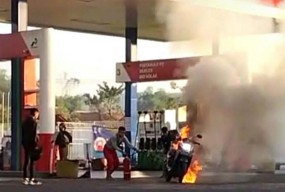 Motor Genio Terbakar di SPBU Jrengik, Sampang Usai Mengisi BBM