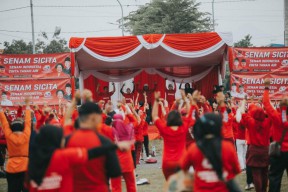 Harkitnas, Ribuan Kader PDIP Surabaya Gelar Senam Indonesia Cinta Tanah Air