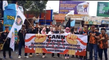 Prihatin Marak Kasus Narkoba, GANN Unjuk Rasa di Depan Kantor DPRD Jember