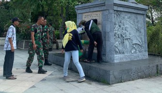 Noda Vandalisme Kadet Soewoko di Lamongan Langsung Dibersihkan