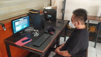 Penampakan Mas Bechi Ikuti Sidang Online dari Rutan Medaeng