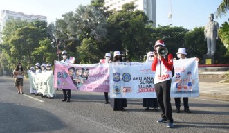 Kampanye Stop Kekerasan Anak, Pelajar di Surabaya Turun ke Jalan