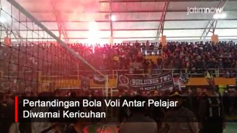 Video: Kericuhan Warnai Pertandingan Bola Voli Antar Pelajar di Jombang