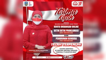 Kuota Undangan Upacara Kemerdekaan Terpenuhi, Khofifah: Bukti Nasionalisme Warga