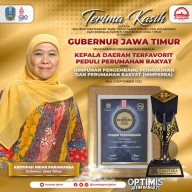 Gubernur Khofifah Dinobatkan Sebagai Kepala Daerah Peduli Perumahan Rakyat