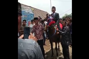 Viral, Pengantin Naik Kuda di Ponorogo
