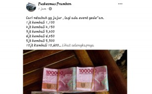Akun Facebook Puskesmas Prambon, Sidoarjo Diretas Pinjol