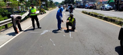 Pengendara Motor Trail Tewas Tertabrak Bus Tentrem