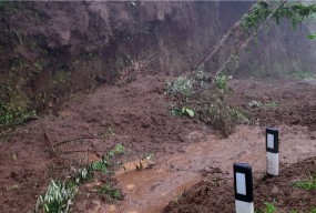 Jalan Antar Desa di Lereng Gunung Bromo Tosari, Pasuruan Terputus akibat Longsor