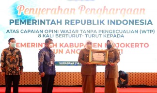 Pemkab Mojokerto Raih WTP 8 Kali Berurutan