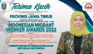 Pemprov Jatim Raih Predikat Layanan dan Perlindungan PMI Terbaik dari Kemenaker