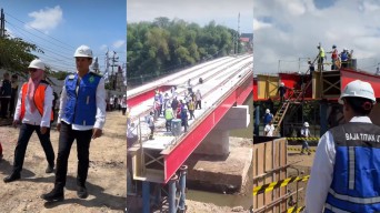 Mas Abu Tinjau Jembatan Bandar Ngalim Kota Kediri, Alhamdulillah Wis Nyambung Cah!