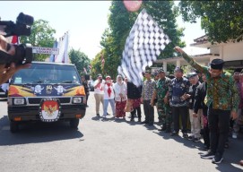 Kirab Pemilu 2024 Jalur V Tiba di Pendopo Delta Wibawa Sidoarjo