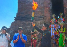 Kirab Api Abadi Porprov VIII Jatim 2023 Dimulai dari Situs Sejarah Sidoarjo Candi Pari