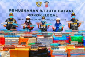 Bea Cukai Juanda Musnahkan 9,1 Juta Batang Rokok Ilegal