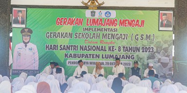 7000 Pelajar Lumajang Ngaji Bareng di Pendopo Arya Wiraraja Lumajang