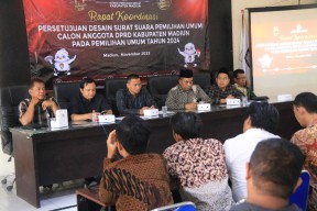 Desain Surat Suara Disetujui, KPU Kabupaten Madiun Gelar Rakor