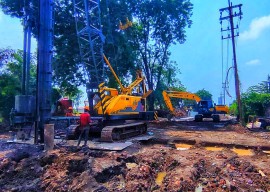 Proyek Frontage Road Ruas Delta Sari Arah Waru Sidoarjo Capai 54 Persen