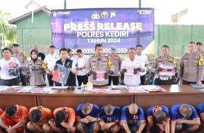 Polres Kediri Tangkap Komplotan Curanmor dan 9 Budak Narkoba