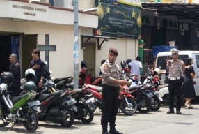 Perayaan Jumat Agung, Polisi Jaga Kemanan Sejumlah Gereja di Bangkalan