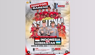 Polres Bojonegoro Gelar Nobar Semifinal Timnas Indonesia, Ada Doorprizenya lho!