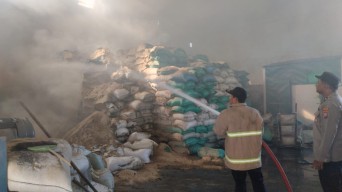 Damkar Lamongan Selamatkan Aset Rp1 Miliar dari Kebakaran Gudang Produksi Dedak