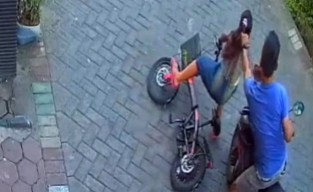 Viral, Bocah Bersepeda jadi Korban Jambret Kalung di Gedangan Sidoarjo