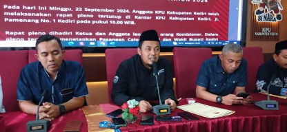 KPU Kabupaten Kediri Tetapkan 2 Pasangan Calon Peserta Pilkada 2024