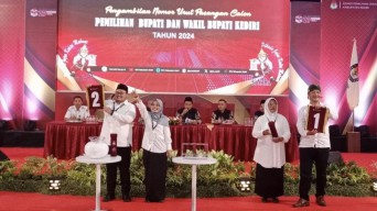 KPU Kabupaten Kediri Tetapkan Nomor Urut Paslon Peserta Pilkada 2024