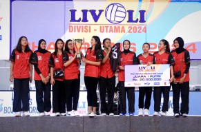 Tim Putri Bank Jatim Juara Reguler Kedua Livoli Divisi Utama 2024 di Bojonegoro