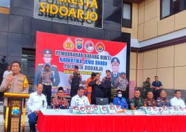 Polresta Sidoarjo Musnahkan 30 Kilogram Sabu Senilai Rp30 Miliar