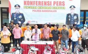Polres Bangkalan Amankan 9 Pelaku Curanmor, Kejar 3 DPO