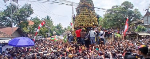 Ribuan Warga Serbu Tumpeng Durian di Pasuruan, Disusun dari 2025 Buah