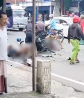 Kecelakaan Beruntun Truk Seruduk 2 Motor dan Minibus di Bangkalan
