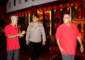 Pastikan Perayaan Imlek Kondusif, Kapolres Gresik Tinjau Klenteng Kim Hin Kiong