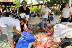 Relawan Suket Teki Nusantara Kediri Sembelih Kurban untuk Warga Kurang Mampu