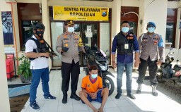 Ditinggal Kabur Temannya, Bandit Motor ini Pasrah Dikepung Warga