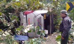 Bus Sugeng Rahayu Tabrak Pohon di Ngawi, 14 Orang Luka