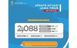 Pasien Positif Covid-19 di Jatim Tembus 2.088, Sembuh Jadi 312 Orang
